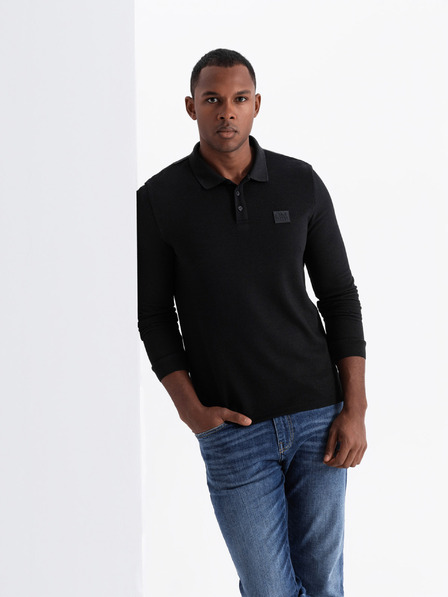 Ombre Clothing Pánske polo tričko s dlhým rukávom Ombre Oblečenie