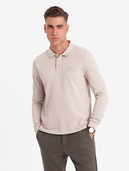 Ombre Clothing Pánske polo tričko s dlhým rukávom Ombre Oblečenie