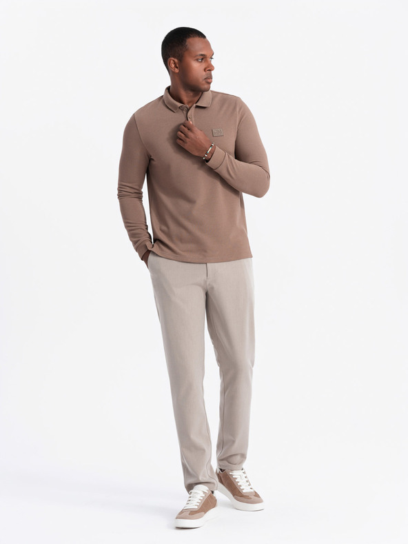 Ombre Clothing Pánske polo tričko s dlhým rukávom Ombre Oblečenie