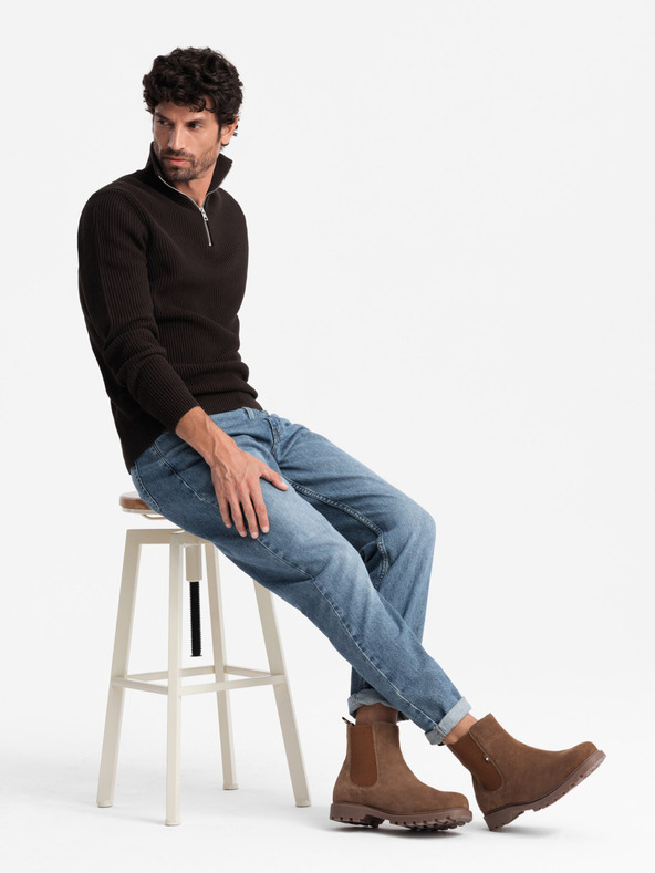 Ombre Clothing Pánske semišové topánky na vysokom podpätku Ombre Oblečenie