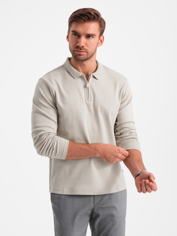 Ombre Clothing Pánske polo tričko s dlhým rukávom Ombre Oblečenie