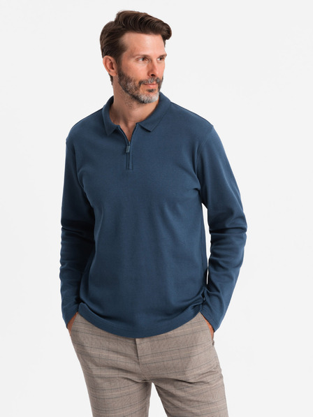 Ombre Clothing Pánske polo tričko s dlhým rukávom Ombre Oblečenie
