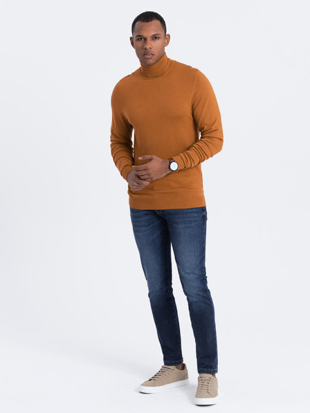 Ombre Clothing Pánsky jednofarebný pletený rolák z viskózy Ombre Clothing