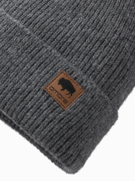 Ombre Clothing Pánska pletená čiapka s aplikáciou Ombre Clothing