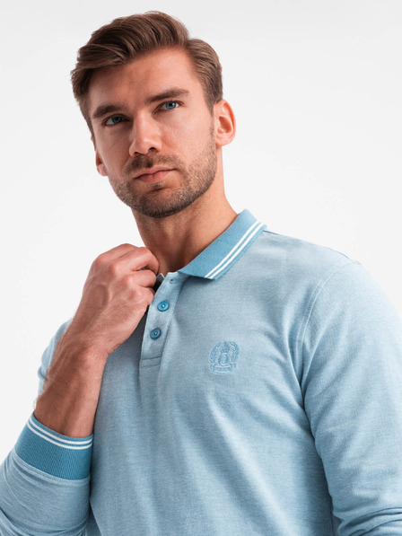 Ombre Clothing Pánske polo tričko s dlhým rukávom Ombre Oblečenie