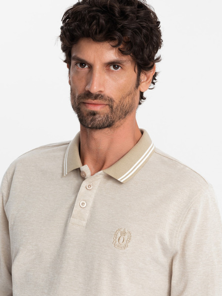 Ombre Clothing Pánske polo tričko s dlhým rukávom Ombre Oblečenie