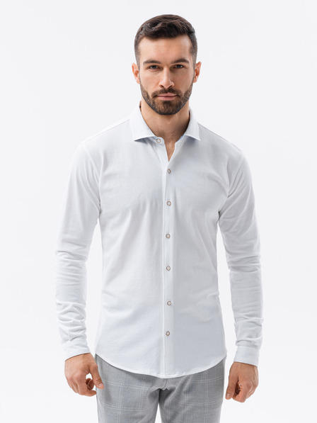 Ombre Clothing Pánska pletená košeľa s úzkymi rukávmi Ombre oblečenie