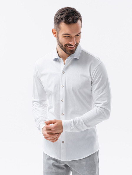 Ombre Clothing Pánska pletená košeľa s úzkymi rukávmi Ombre oblečenie