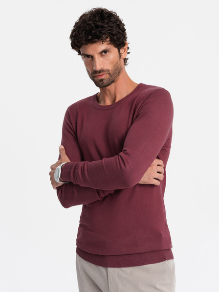 Ombre Clothing Klasický pánsky sveter s okrúhlym výstrihom Oblečenie Ombre