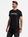 Ombre Clothing Pánske bavlnené tričko s jemnou výšivkou Ombre Oblečenie