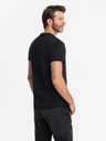 Ombre Clothing Pánske bavlnené tričko s jemnou výšivkou Ombre Oblečenie