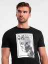 Ombre Clothing Pánske bavlnené tričko s jemnou výšivkou Ombre Oblečenie