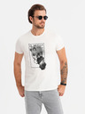 Ombre Clothing Pánske bavlnené tričko s jemnou výšivkou Ombre Oblečenie