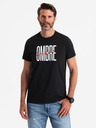 Ombre Clothing Pánske bavlnené tričko s jemnou výšivkou Ombre Oblečenie