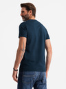 Ombre Clothing Pánske bavlnené tričko s jemnou výšivkou Ombre Oblečenie