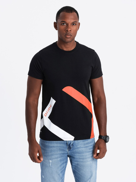 Ombre Clothing Pánske bavlnené tričko s jemnou výšivkou Ombre Oblečenie