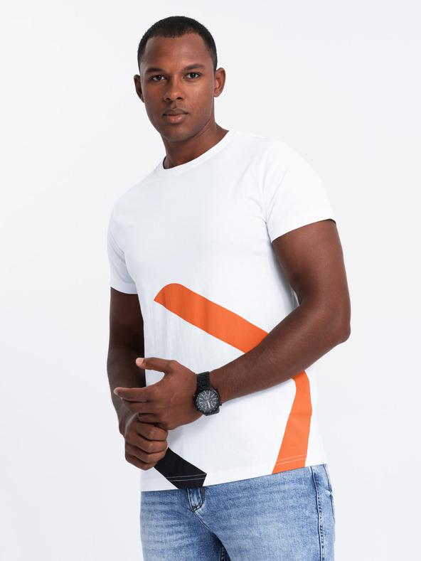 Ombre Clothing Pánske bavlnené tričko s jemnou výšivkou Ombre Oblečenie