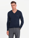 Ombre Clothing Elegantný pánsky sveter BASIC s výstrihom v tvare písmena V. Oblečenie v tvare písmena V