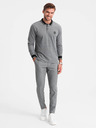 Ombre Clothing Pánske vyšívané polo tričko s dlhým rukávom Ombre Clothing