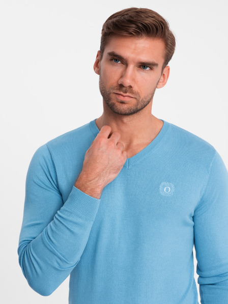 Ombre Clothing Elegantný pánsky sveter BASIC s výstrihom v tvare písmena V. Oblečenie v tvare písmena V