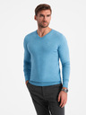 Ombre Clothing Elegantný pánsky sveter BASIC s výstrihom v tvare písmena V. Oblečenie v tvare písmena V