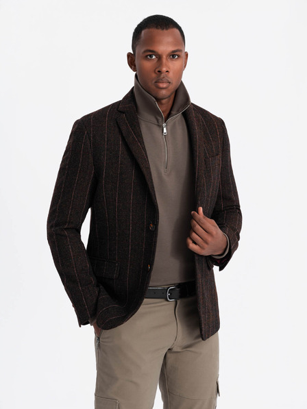 Ombre Clothing Elegantná pánska štruktúrovaná pletená bunda Ombre Clothing