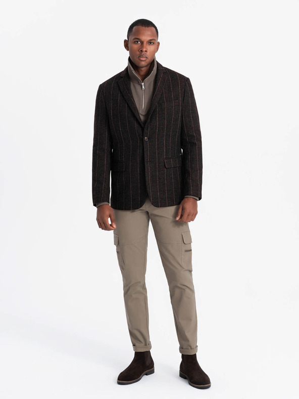 Ombre Clothing Elegantná pánska štruktúrovaná pletená bunda Ombre Clothing