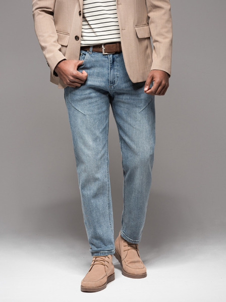 Ombre Clothing Pánske džínsové nohavice STRAIGHT LEG - čierne V1 OM-PADP-0133 Ombre Clothing