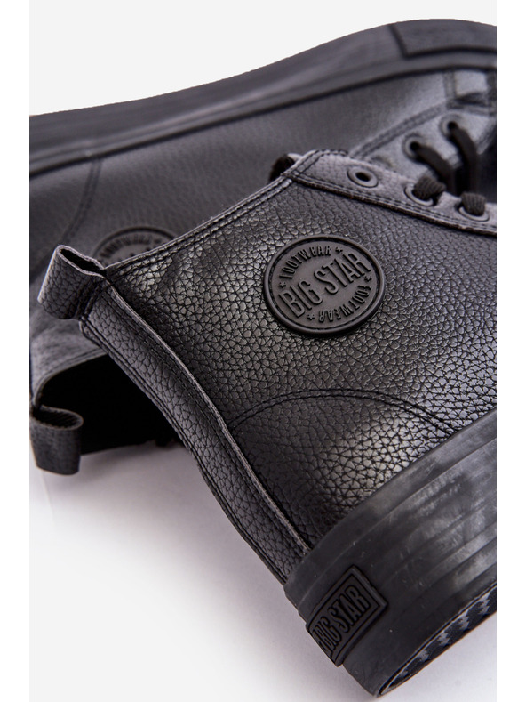 BIG STAR SHOES Pánske zateplené vysoké tenisky so zipsom Čierne Big Star Veľkosť: