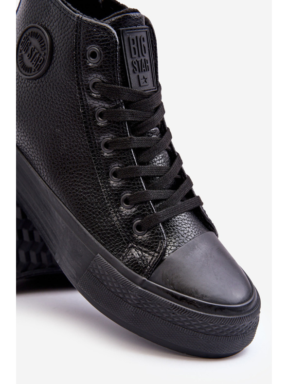 BIG STAR SHOES Pánske zateplené vysoké tenisky so zipsom Čierne Big Star Veľkosť: