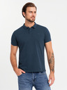 Ombre Clothing Pánska bavlnená polokošeľa BASIC - čierna/tmavomodrá/biela V1 OM-POBS-0133 Oblečenie Ombre
