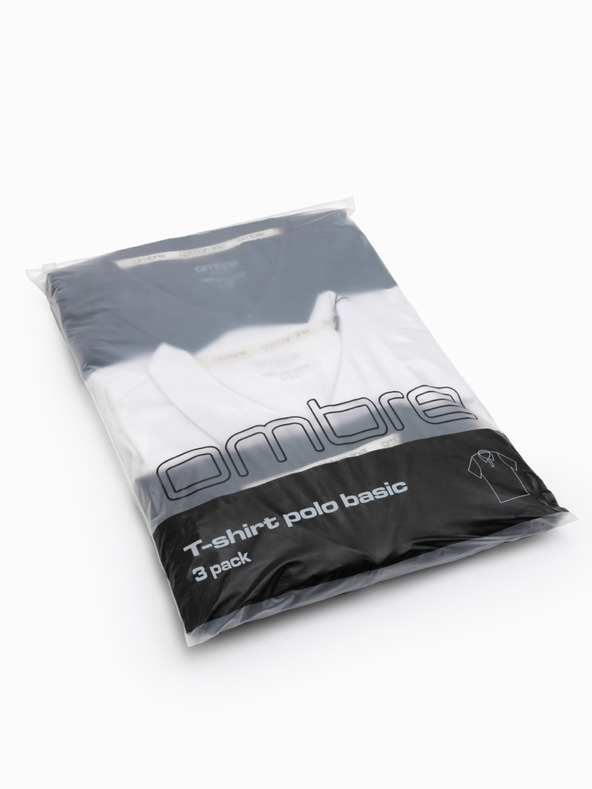 Ombre Clothing Pánska bavlnená polokošeľa BASIC - čierna/tmavomodrá/biela V1 OM-POBS-0133 Oblečenie Ombre