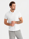 Ombre Clothing Pánska bavlnená polokošeľa BASIC - čierna/biela/béžová V7 OM-POBS-0133 Ombre Clothing