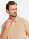 Ombre Clothing Pánska bavlnená polokošeľa BASIC - čierna/biela/béžová V7 OM-POBS-0133 Ombre Clothing