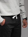 Ombre Clothing Pánske džínsové tepláky s lemovaním - čierne V2 OM-PADJ-0156 Ombre Clothing