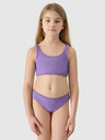 4F Dievčenské dvojdielne plavky 4F - korálovo-fialové