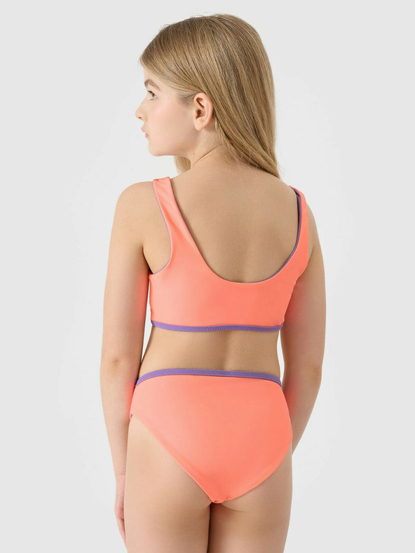 4F Dievčenské dvojdielne plavky 4F - korálovo-fialové