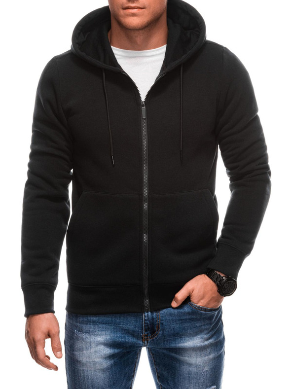 Edoti Pánska mikina BASIC na zips s kapucňou Edoti