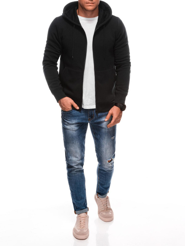Edoti Pánska mikina BASIC na zips s kapucňou Edoti