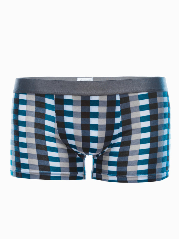 Edoti Šedé a modré pánske kockované boxerky Edoti