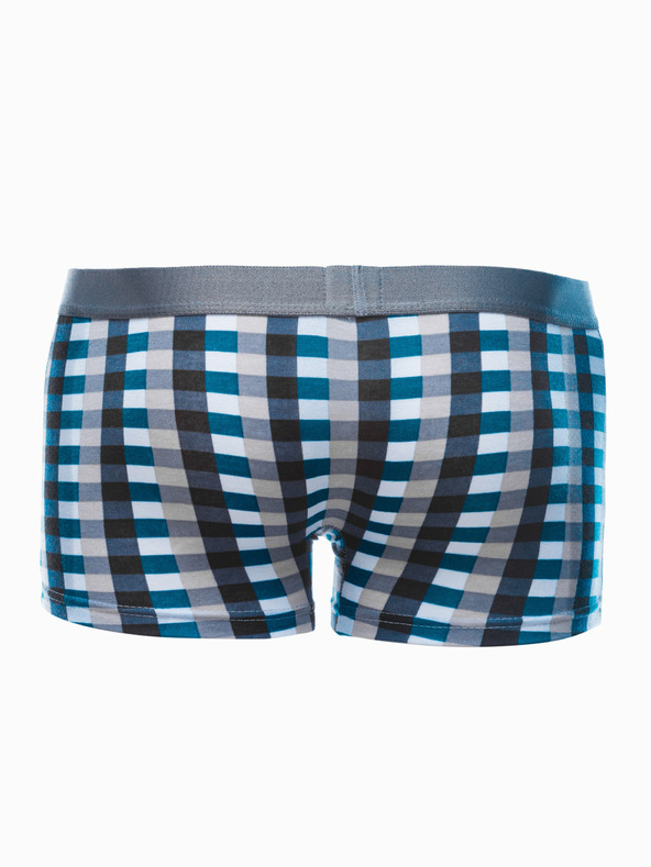 Edoti Šedé a modré pánske kockované boxerky Edoti
