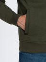 Ombre Clothing Pánska bavlnená bomber mikina na zips khaki Oblečenie Ombre