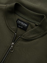 Ombre Clothing Pánska bavlnená bomber mikina na zips khaki Oblečenie Ombre