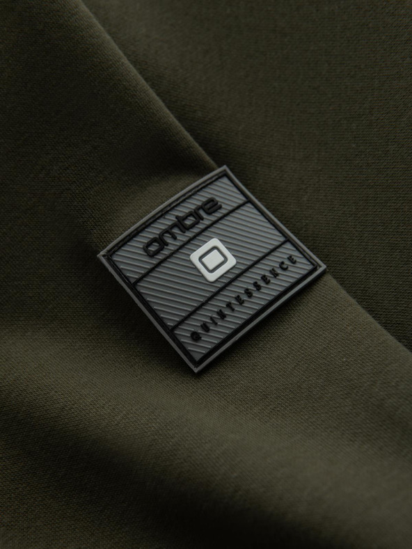 Ombre Clothing Pánska bavlnená bomber mikina na zips khaki Oblečenie Ombre