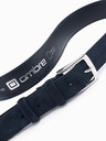 Ombre Clothing Pánsky jednofarebný opasok z prírodného semišu modrý Ombre Oblečenie