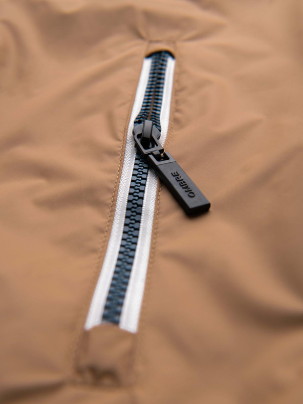 Ombre Clothing Pánska ľahká farebná športová bunda s fleecom hnedá Ombre Clothing