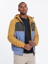 Ombre Clothing Pánska ľahká farebná športová bunda s fleecom modrá Ombre Oblečenie