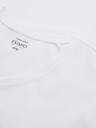 Ombre Clothing Pánske tričko SLIM FIT s dlhým rukávom a výstrihom do V s elastanom a potlačou biele Ombre Clothing