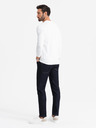 Ombre Clothing Pánske tričko SLIM FIT s dlhým rukávom, elastanom a potlačou biele Ombre Oblečenie
