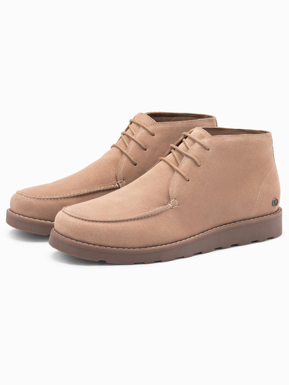 Ombre Clothing Pánske semišové členkové topánky s hrubou podrážkou béžové Ombre Clothing